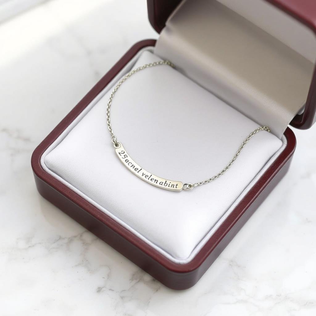 Custom coordinates bracelet showing location of first meeting as a 1 year anniversary gift