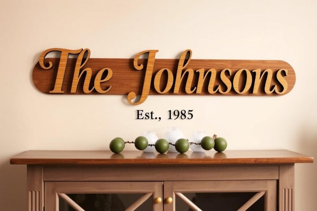 Custom family name sign with established date