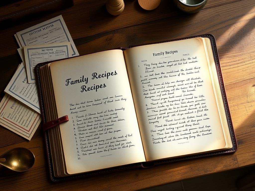 Custom family recipe book with handwritten family recipes
