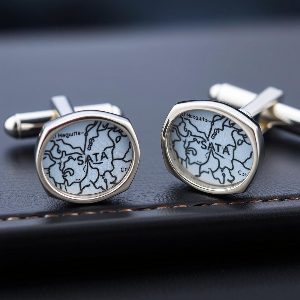 Custom map cufflinks showing meaningful locations as a cute anniversary gift for him