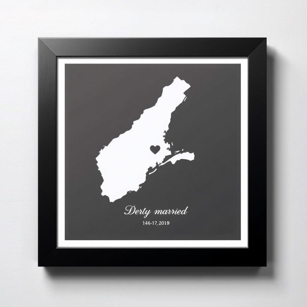 Custom map print of couple's wedding location