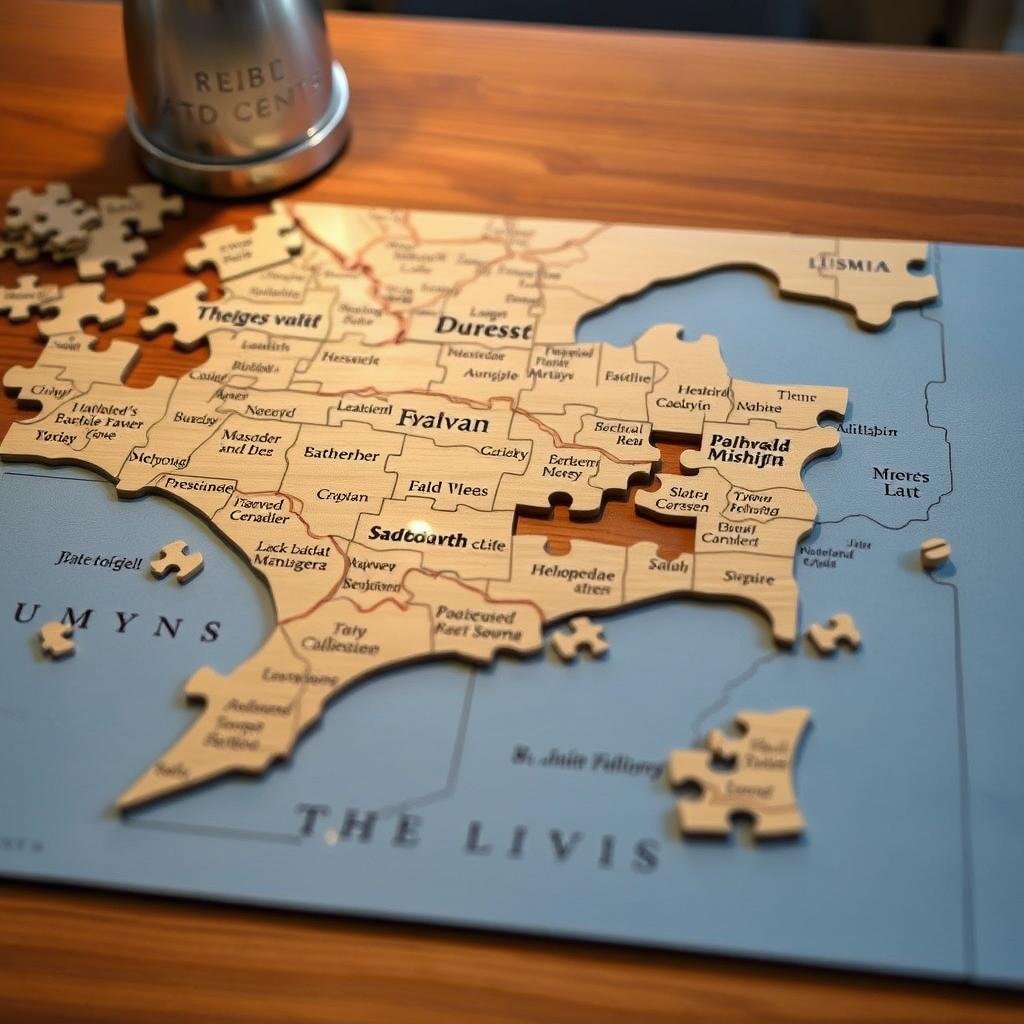 Custom map puzzle showing a meaningful location