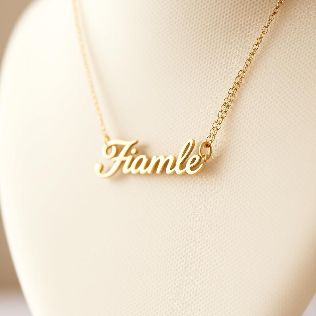 Custom name necklace with best friend's name in elegant script