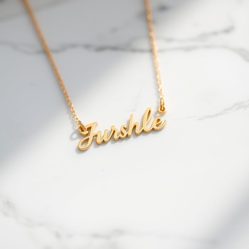 Custom name necklace with delicate gold chain - a cute birthday gift for her