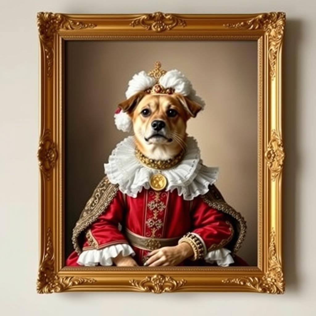 Custom pet portrait in Renaissance style