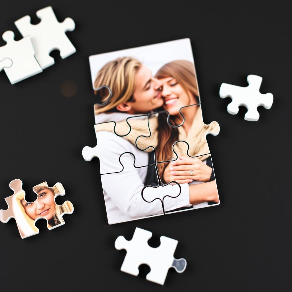 Custom photo puzzle featuring a special couple's photo as an anniversary gift