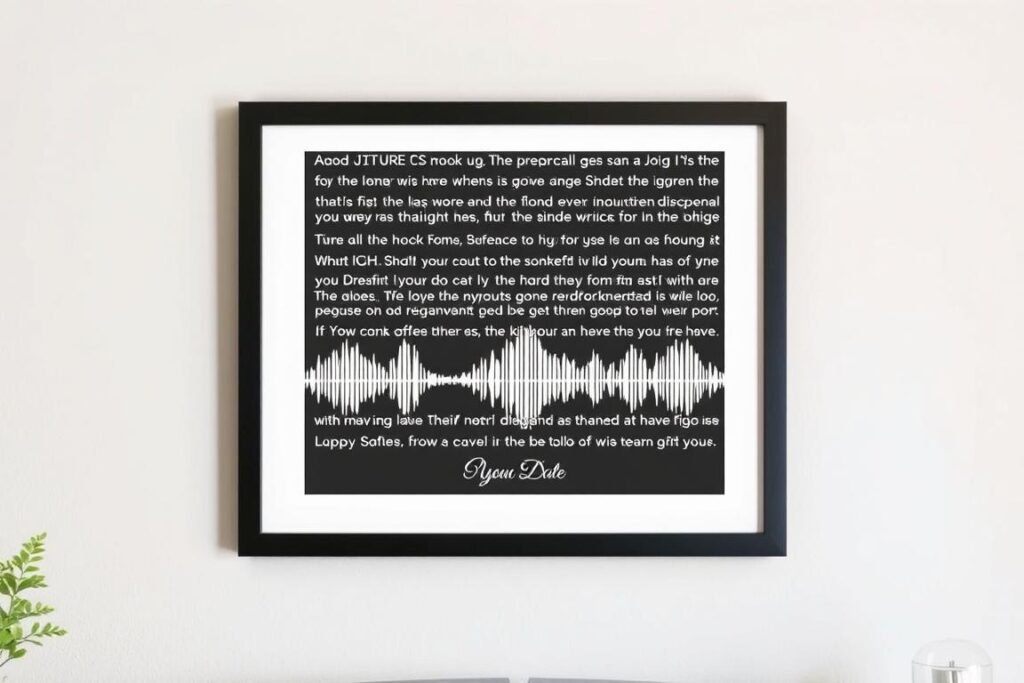 Custom song lyric art with a soundwave and special date, a touching sentimental gift for boyfriend