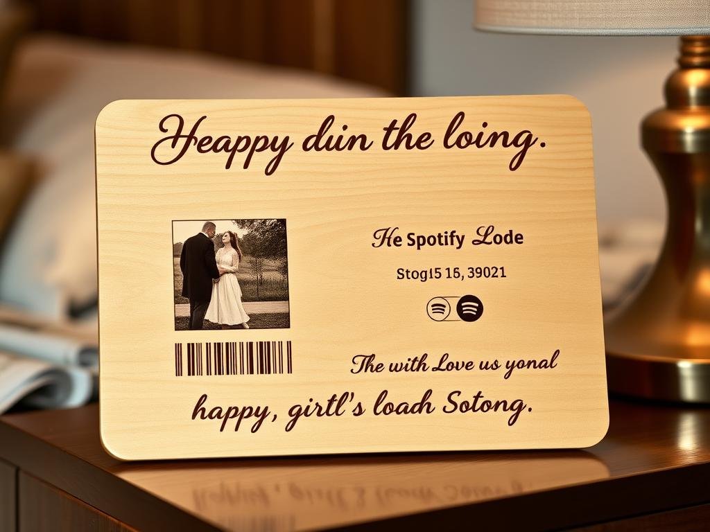 Custom song plaque with Spotify code for girlfriend birthday gifts