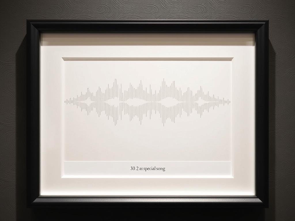 Custom sound wave art of wedding song