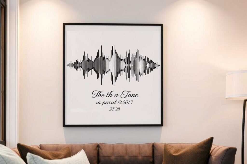 Custom sound wave art on cotton canvas for 2 year anniversary gift