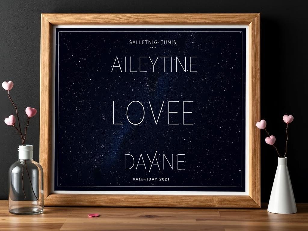 Custom star map of significant date as valentines gift for girlfriend