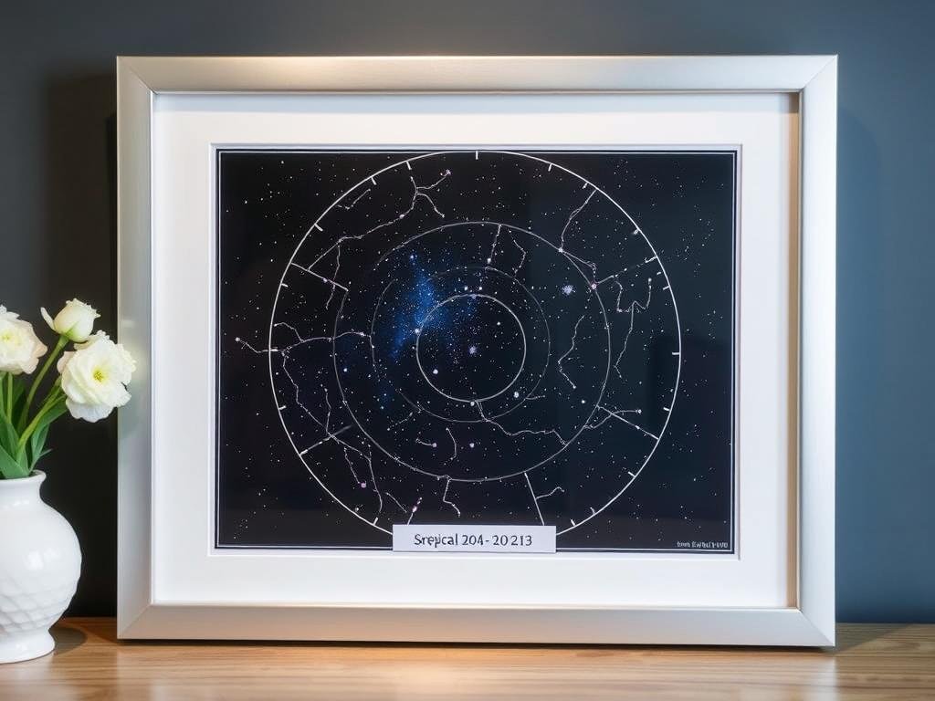 Custom star map of your anniversary night