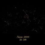Custom star map showing constellations from a special date with elegant black background and gold stars