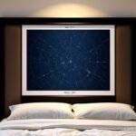 Custom star map showing the night sky from a special date, a popular cute gift for boyfriend