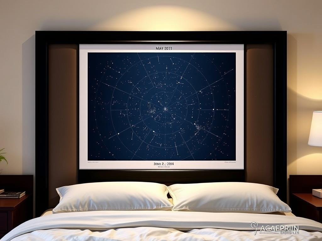 Custom star map showing the night sky from a special date, a popular cute gift for boyfriend