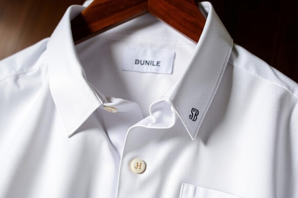 Custom tailored dress shirt with monogram as boyfriend anniversary gift