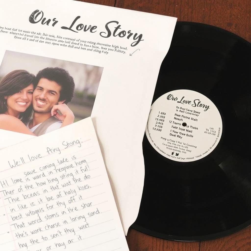Custom vinyl record with couple's favorite songs