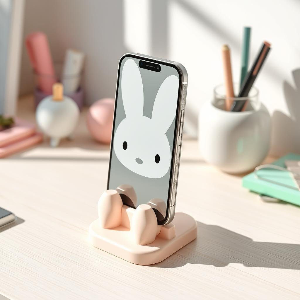 Cute character phone stand for Gen Z desk setup