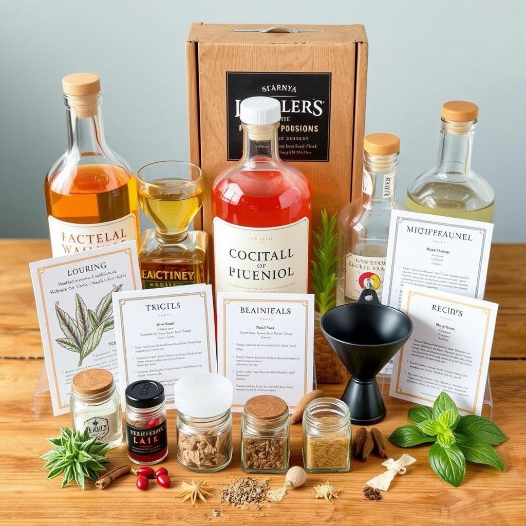 DIY cocktail infusion kit with botanicals and spices