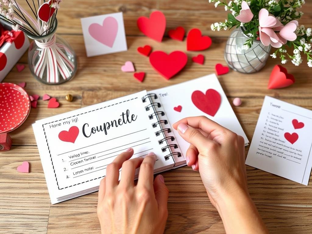 DIY coupon book being created