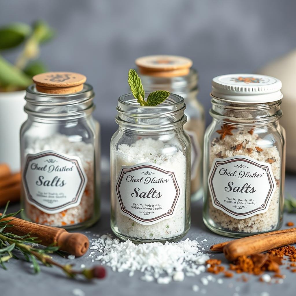 DIY infused salt jars as wedding gifts for guests