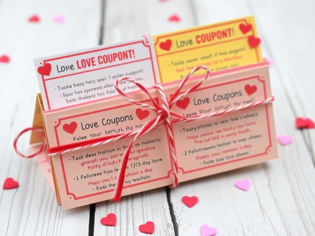 DIY love coupon book for Valentine's Day