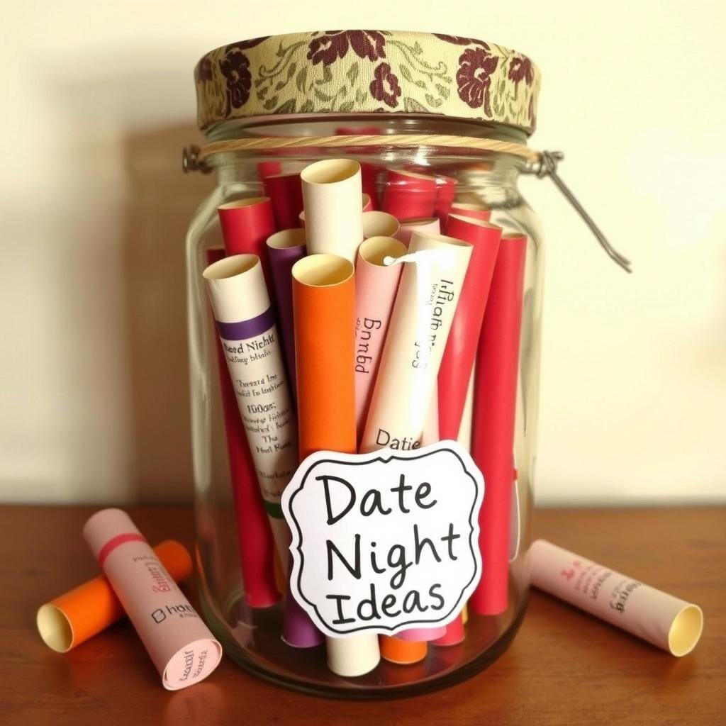 Date night jar with creative date ideas for anniversary gifts for her