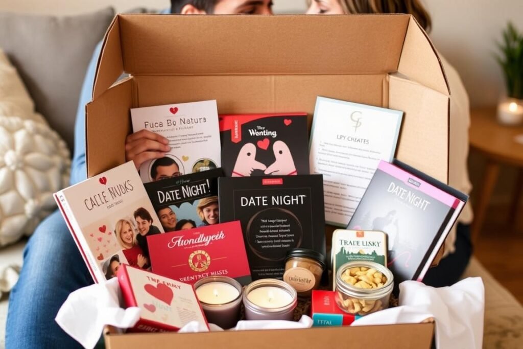 Date night subscription box with activities and treats - romantic valentines gift ideas