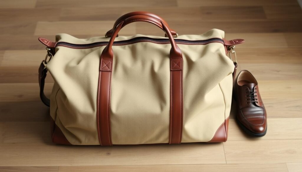 Designer cotton canvas weekend bag as a premium cotton anniversary gift for him