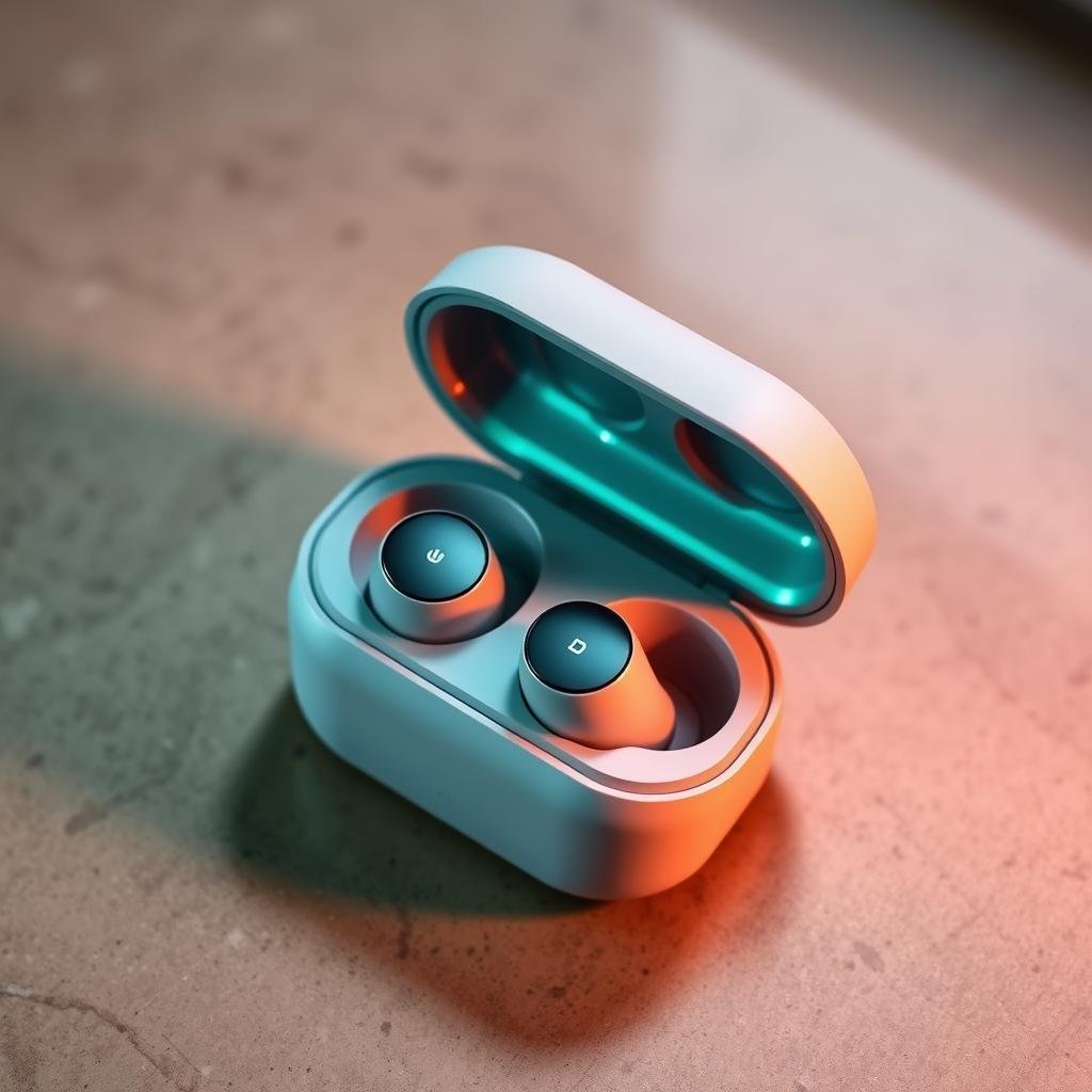 Designer wireless earbuds with charging case, premium gift idea for women