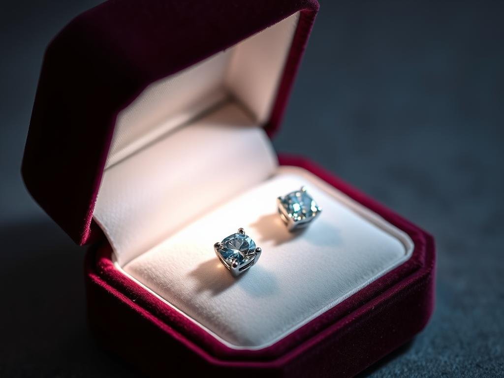 Diamond stud earrings for girlfriend birthday gifts