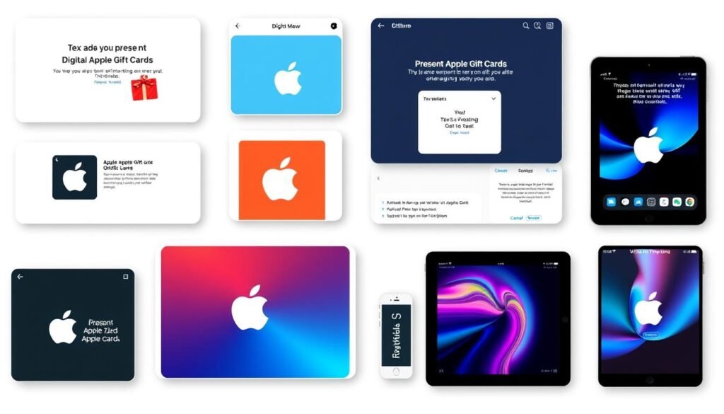 Digital presentation of Apple gift cards through personalized emails and messages