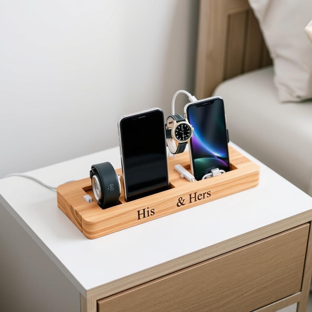 Dual charging station for couples