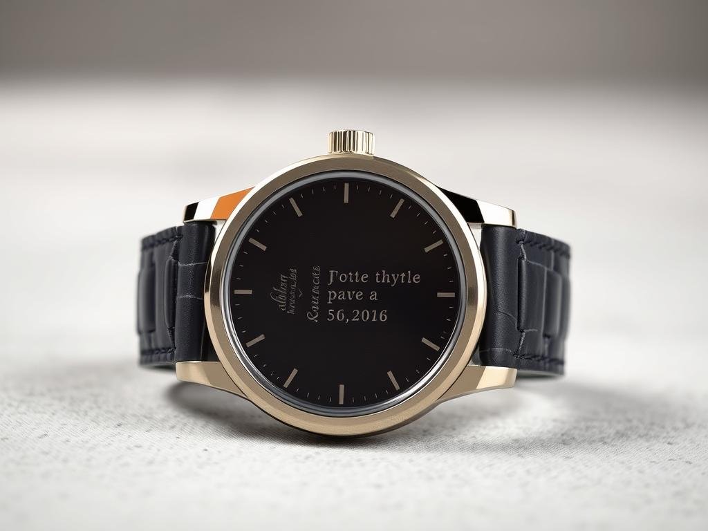 Engraved watch with a romantic message as a gift for boyfriend