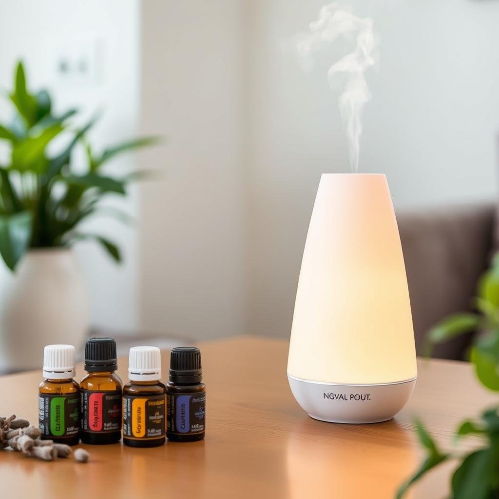 Essential oil diffuser with set of essential oils