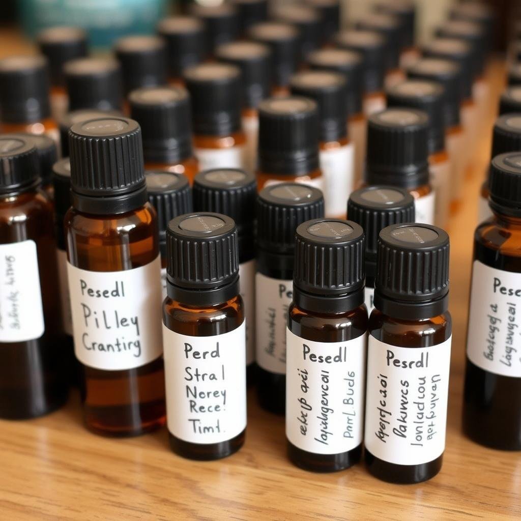 Essential oil roller bottles with calming blends