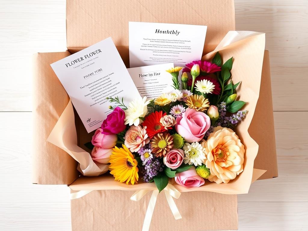 Flower subscription box with monthly delivery - cute valentines gifts