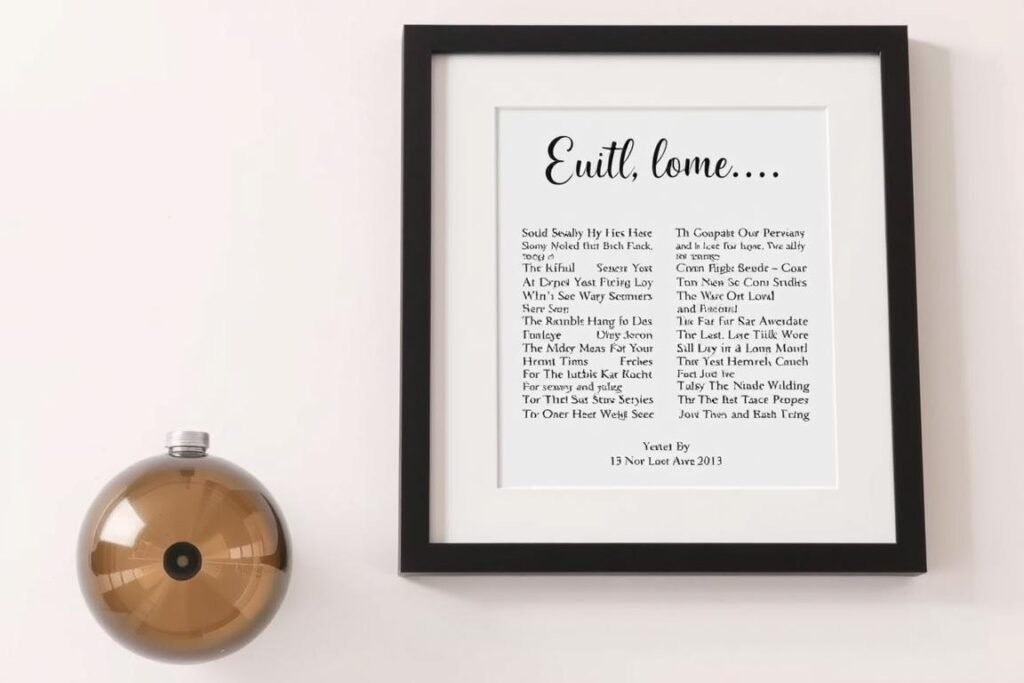 Framed playlist art showing couple's special songs as romantic gifts for boyfriend