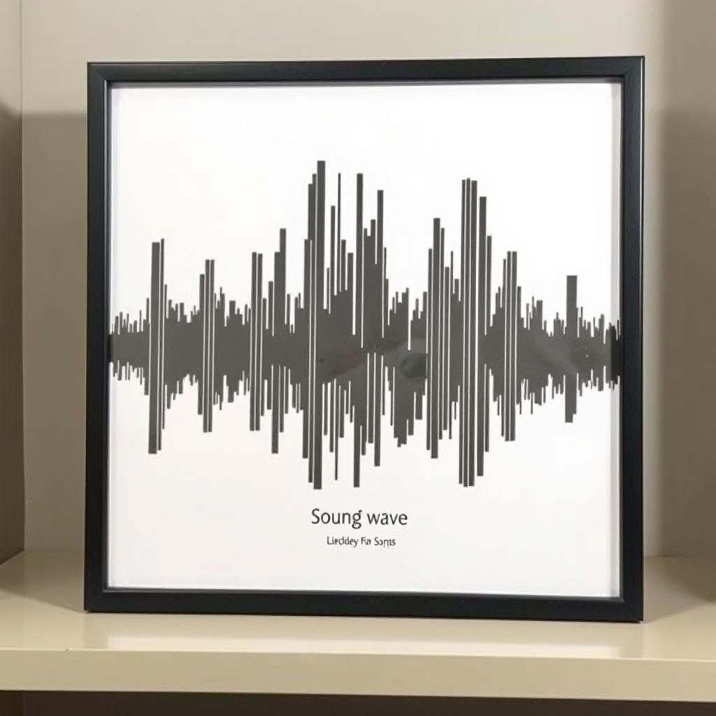 Framed sound wave art of a special message as a birthday gift for boyfriend