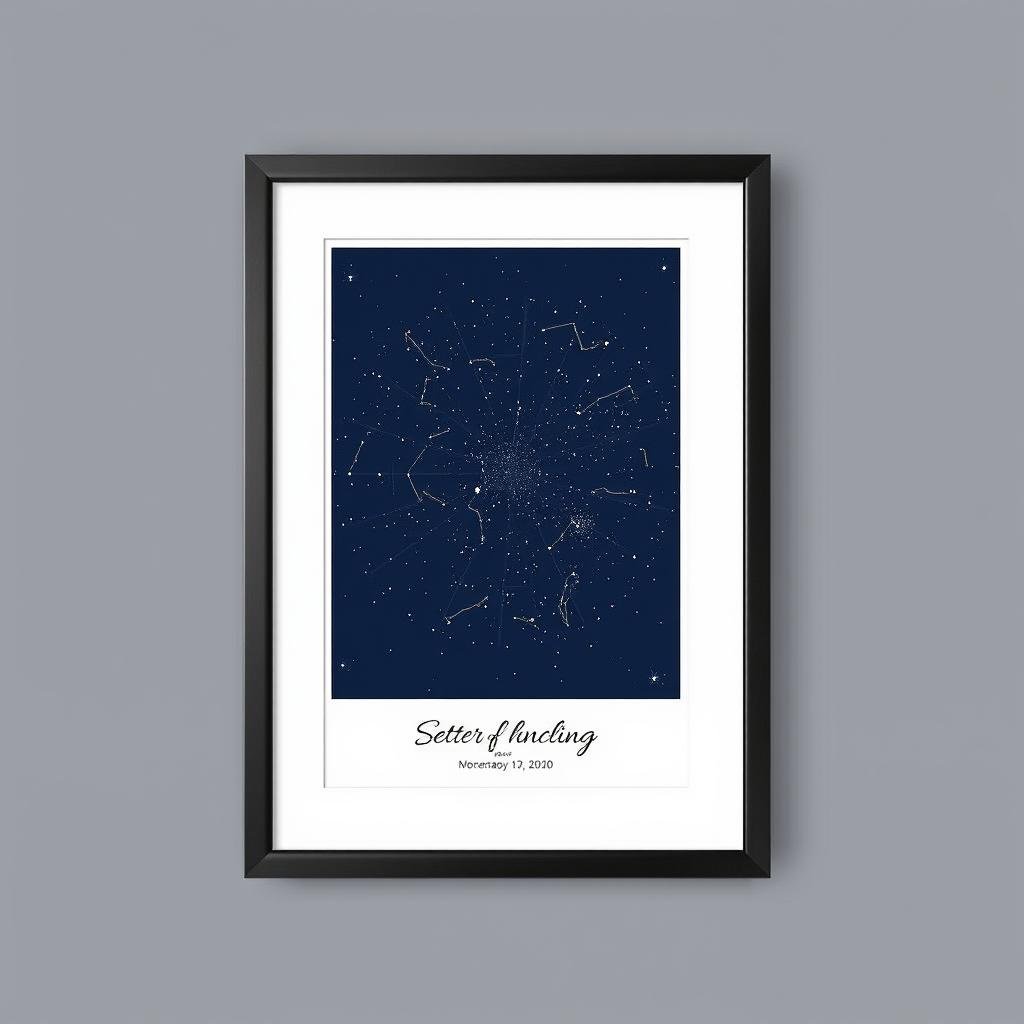 Friendship constellation map showing the stars on an important date in your friendship