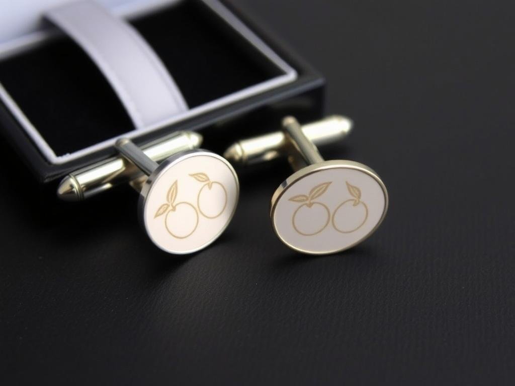 Fruit-themed cufflinks for anniversary
