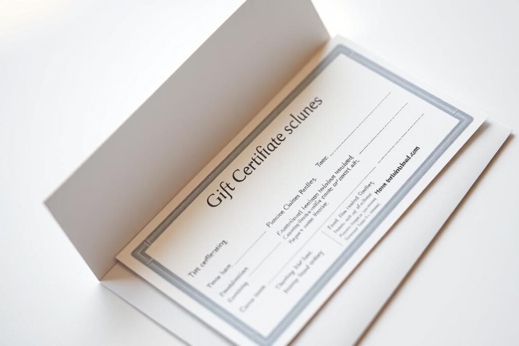 Gift certificate for professional home cleaning services