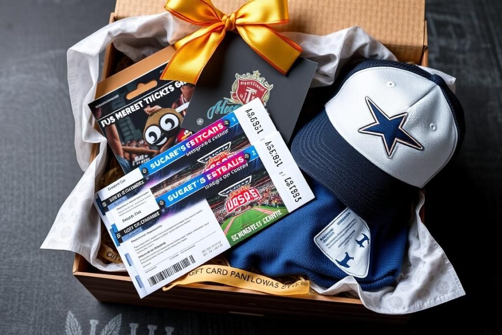 Gift package with event tickets and related merchandise