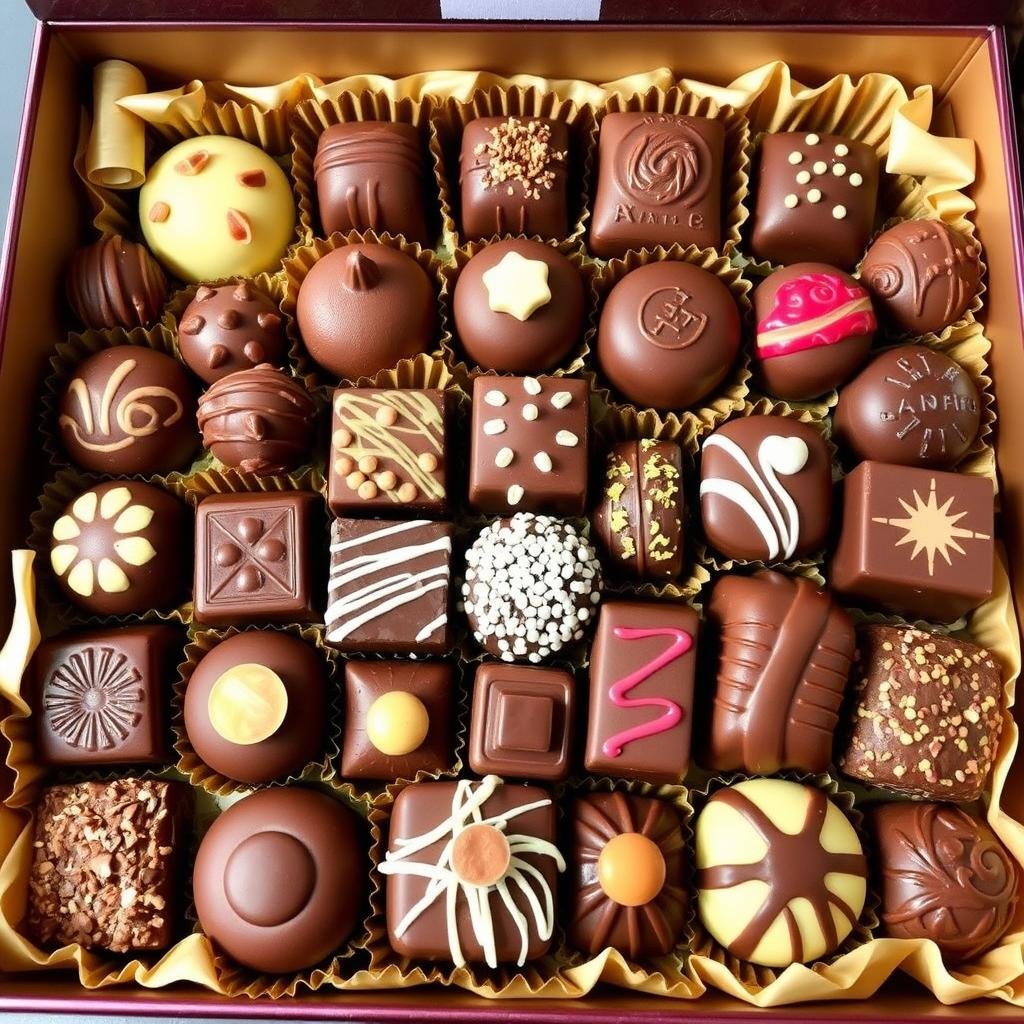Gourmet chocolate assortment in gift box