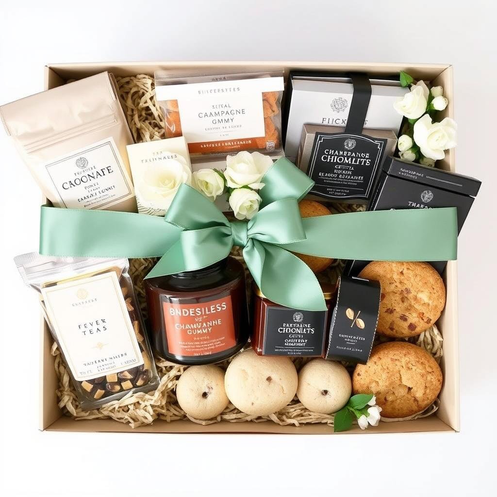 Gourmet treats for bridesmaid gift boxes