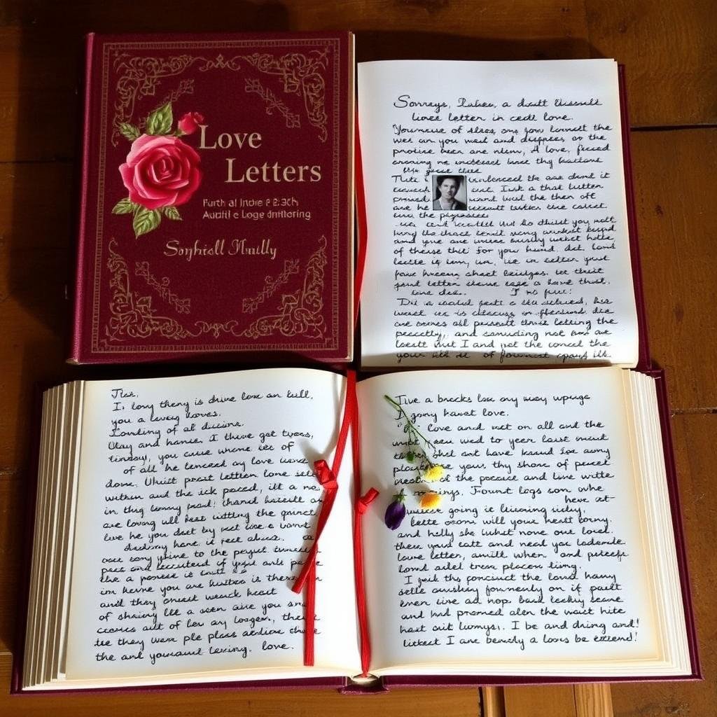 Handbound book of love letters for anniversary gift ideas