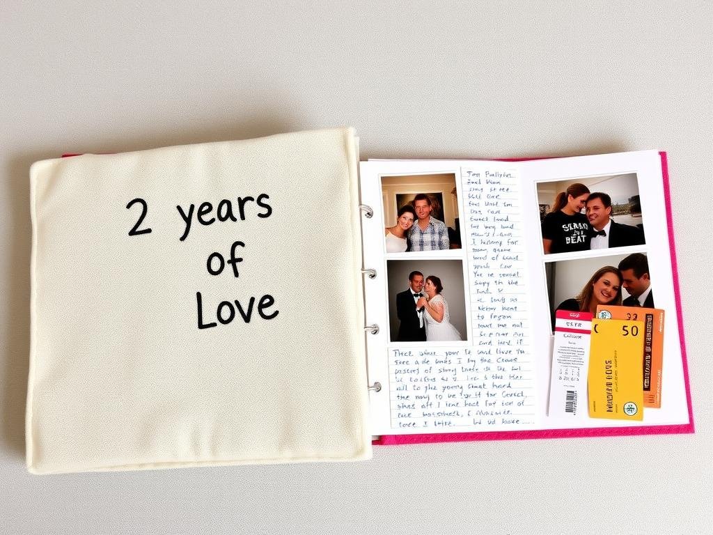 Handmade cotton anniversary book as a budget-friendly gift for him
