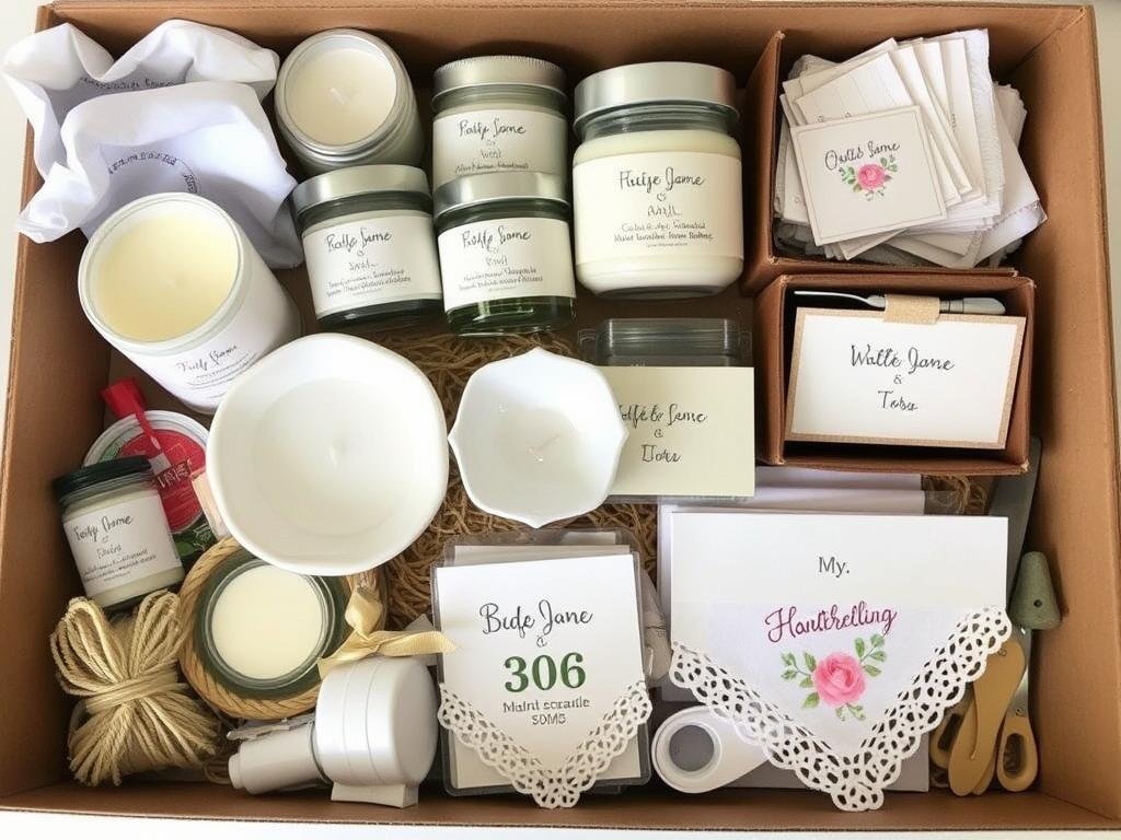 Handmade items for bridesmaid gift boxes