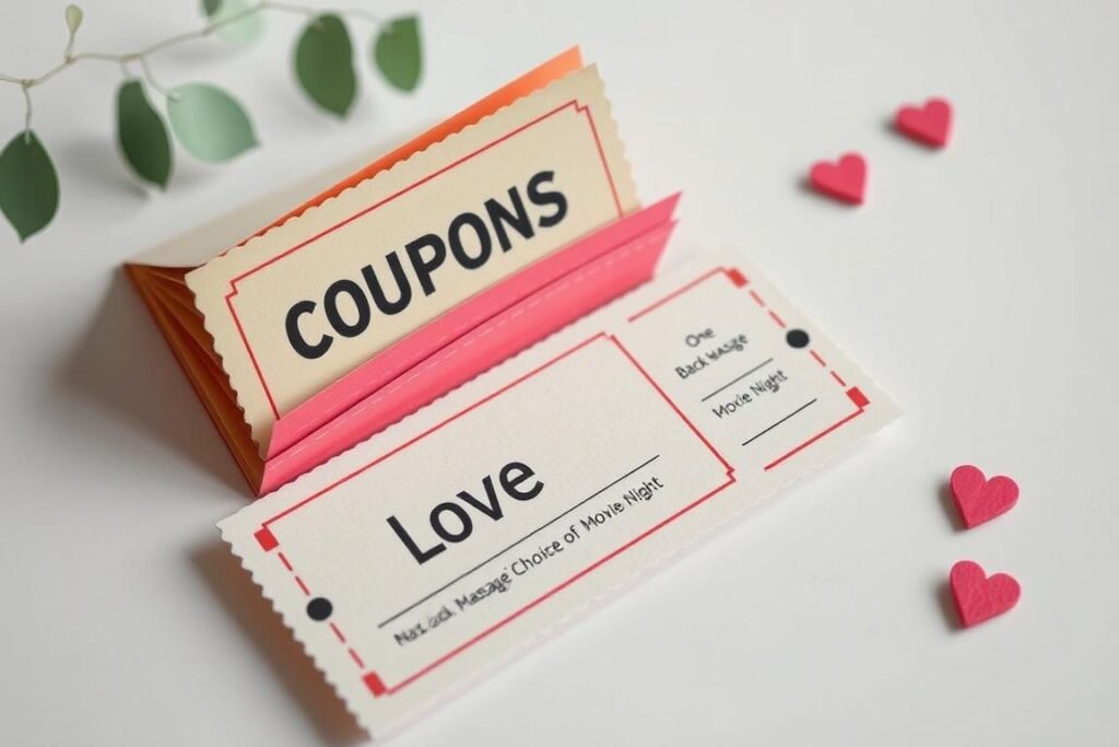 Handmade love coupon book for anniversary gift