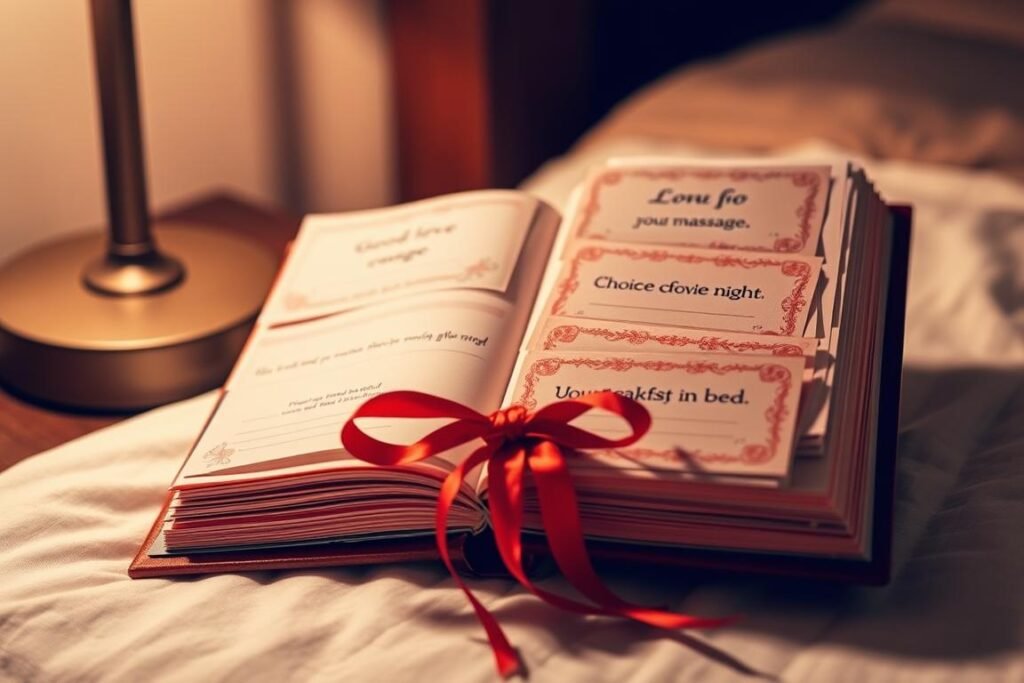 Handmade love coupons book as anniversary gift